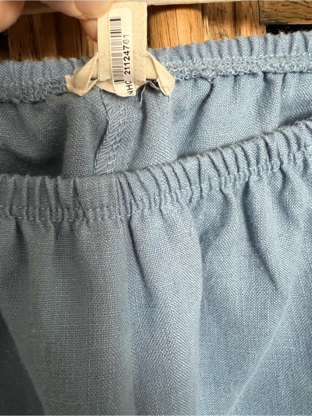 DONNI. 100% Linen Crop Racer Stripe in Cornflower Size XS - Picture 7 of 7